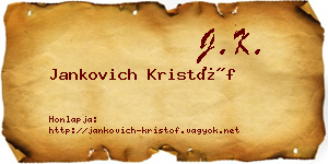 Jankovich Kristóf névjegykártya